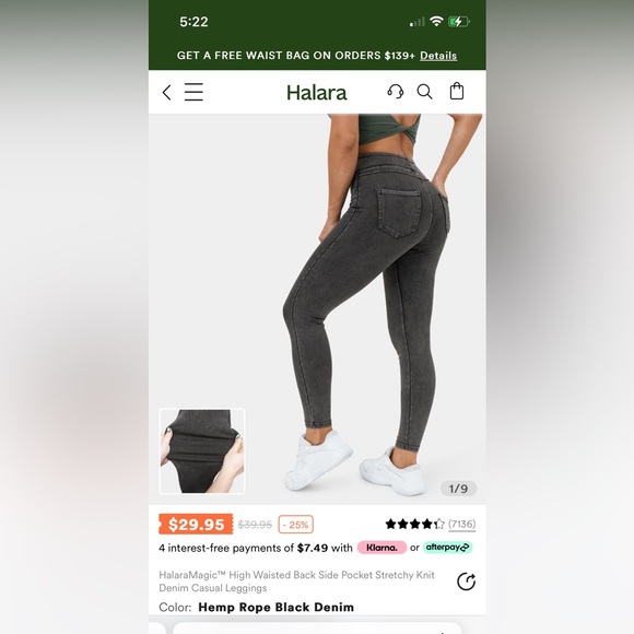 Halara High Waisted Jeggings size Medium - Picture 3 of 3